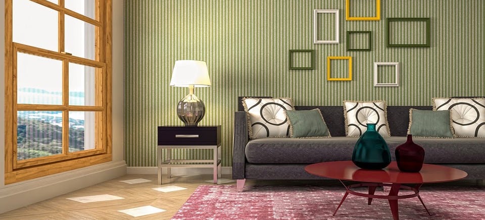 Stripes and Checked Wallpaper Photo